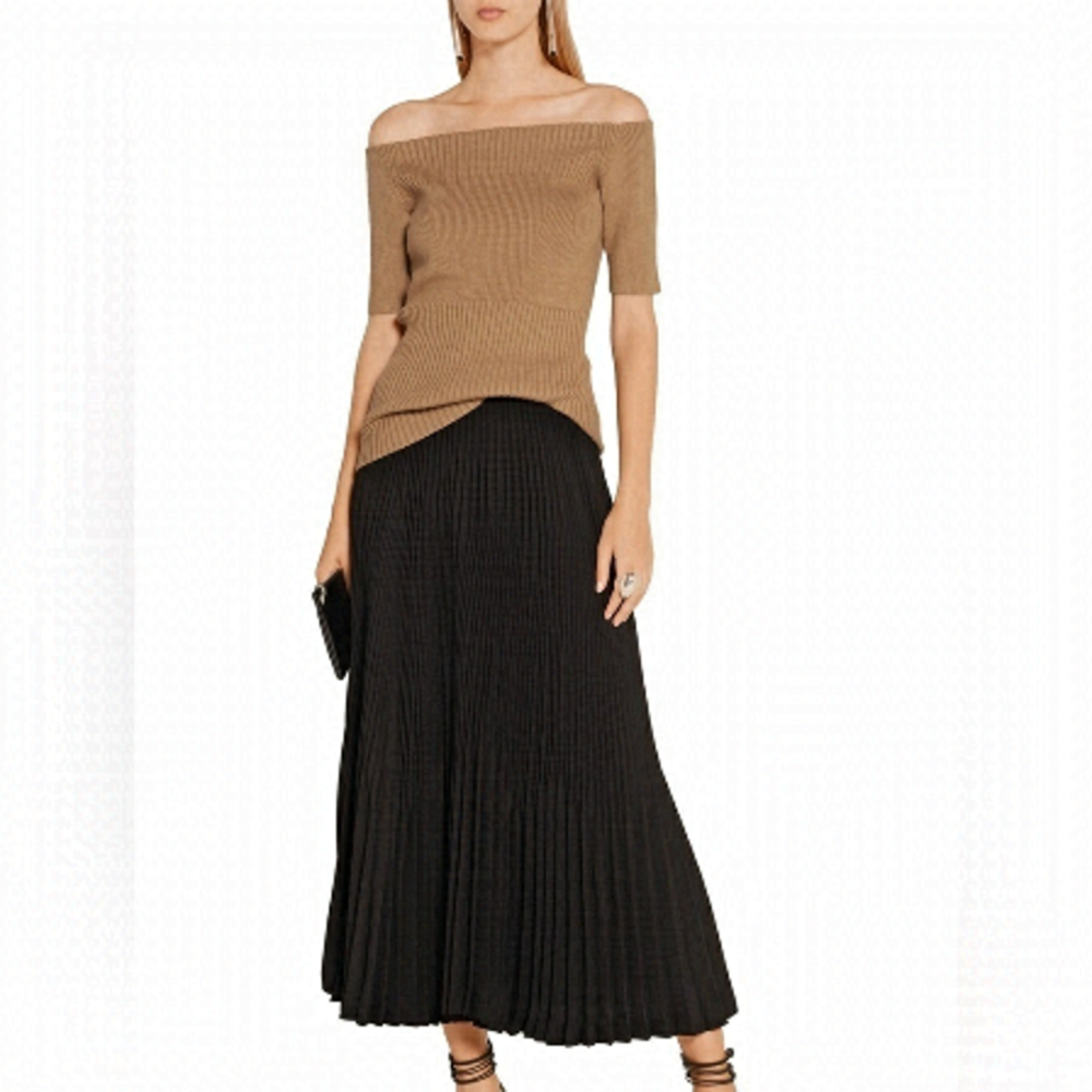JASON Wu • Off-The-Shoulder Ribbed Stretch Wool And Silk-Blend Top